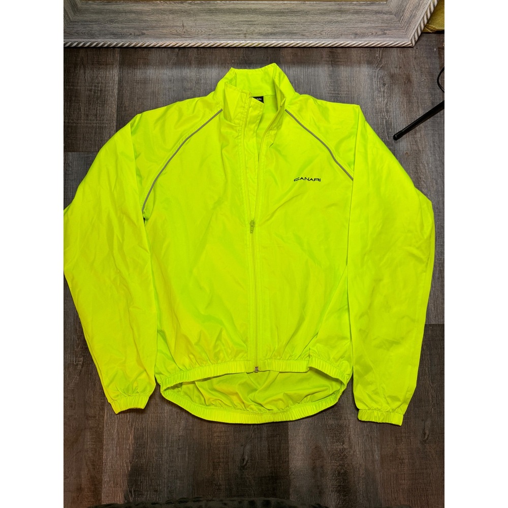 Canari BioVent Cycling Jacket Mens Small Neon‎ Yellow High Vis Reflective